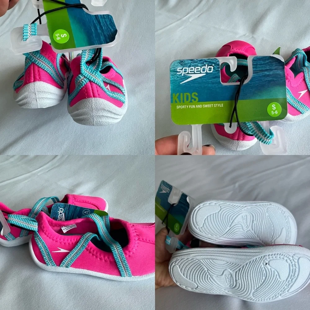 NWT Speedo Toddler Girls' Water Shoes -‎ Pink Taffy Size S 5/6